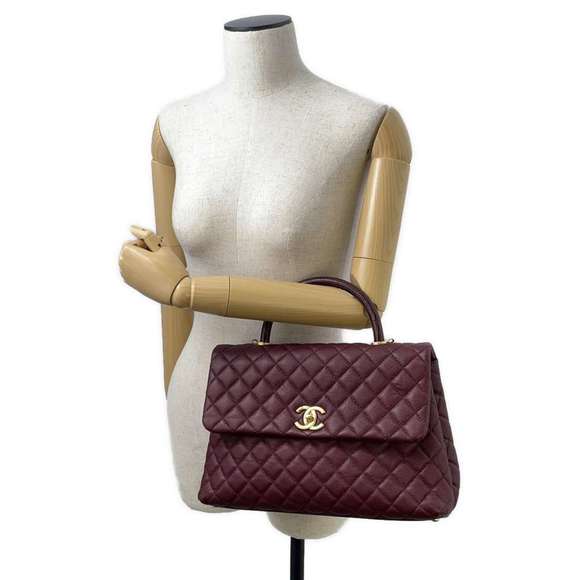 Chanel Coco Bag Matelasse Handle Chain Shoulder Mark Caviar/Lizard - Picture 5 of 14